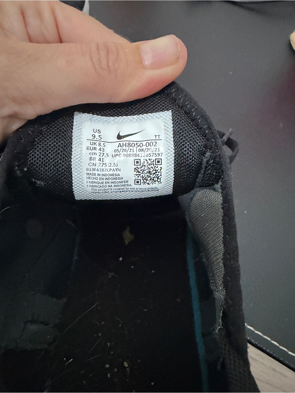 Nike Black & White Air27C Men’s Sneakers Size 9.5 - Picture 6 of 6